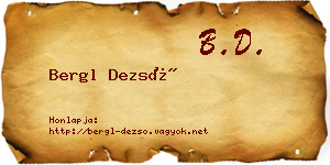 Bergl Dezső névjegykártya