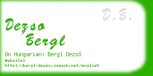 dezso bergl business card
